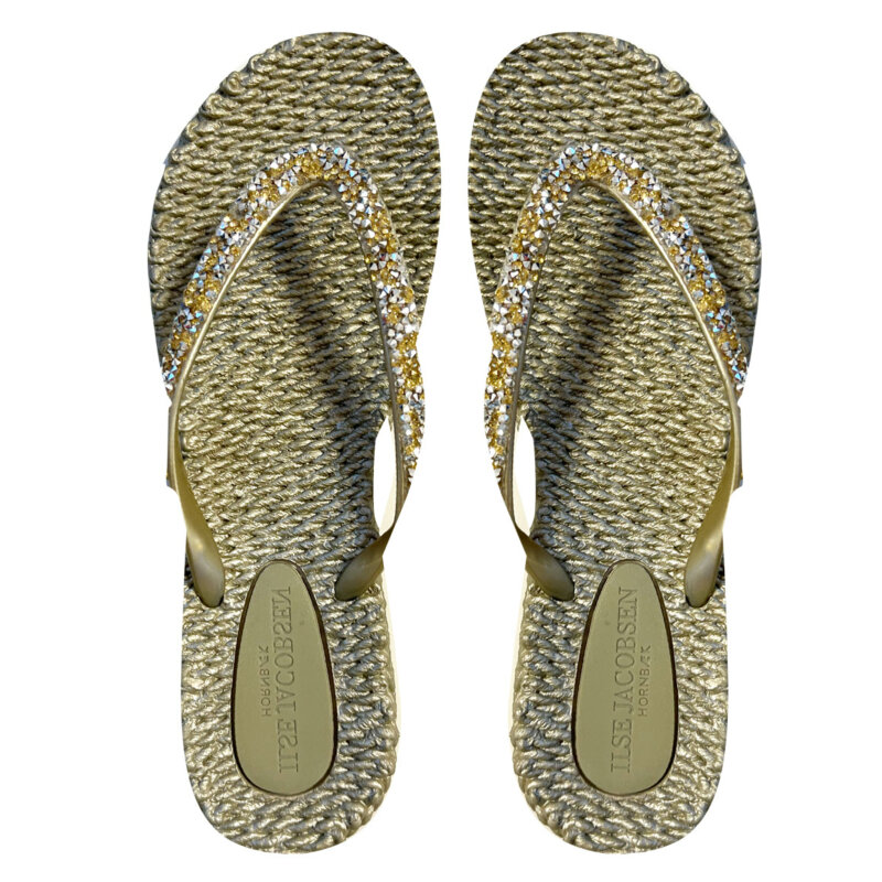 Ilse Jacobsen Flip Flop “steinchen” Platin