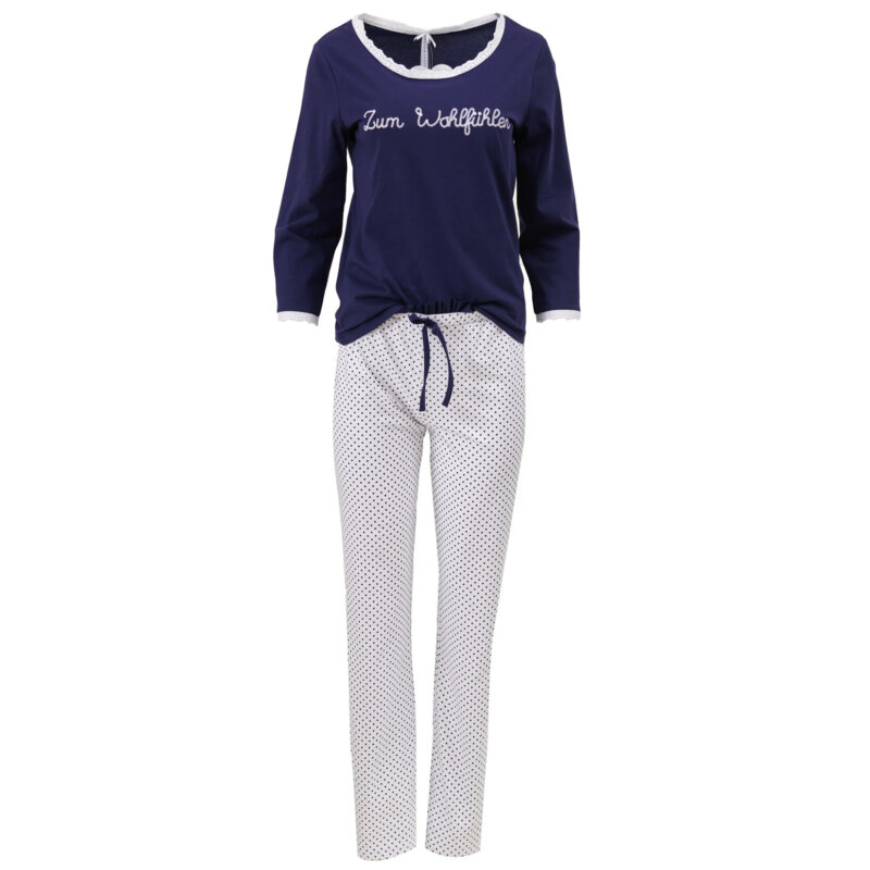 Louis&louisa Pyjama Basic “zum Wohlfuehlen” Blau Weiß Dsc 1281
