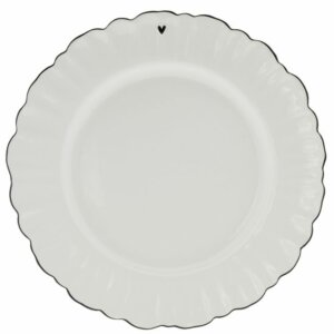 Li Dinner 003 Bl Dinner Plate Ruffle White Edge Black 27cm