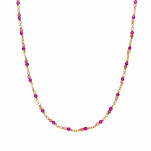 Leaf Halskette Rubin 18 K Rosegold Vergoldet