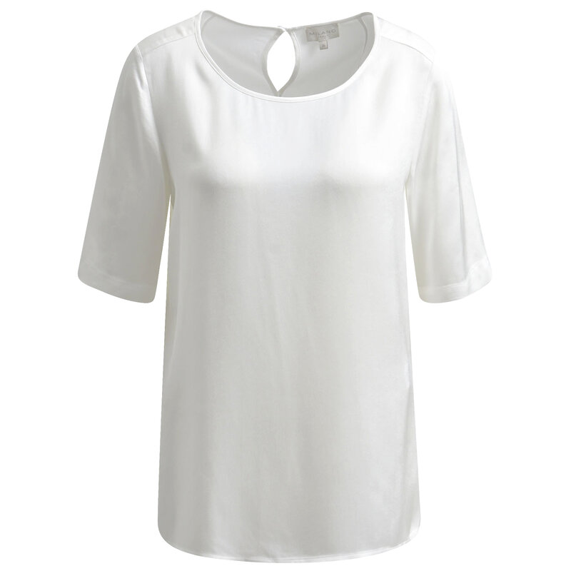 Milano Italy Rundhals Bluse Weiss 33 6976 6013 104