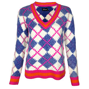Grace Pullover V Ausschnitt Pink Blau Neue Kollektion 1