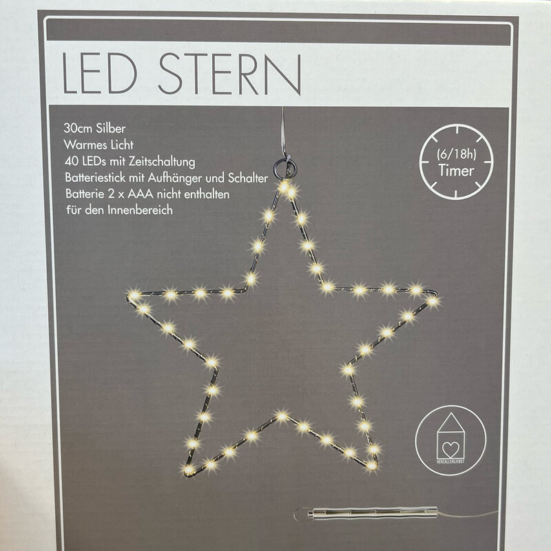 Herzallerliebst Led Stern Silber Klein 1