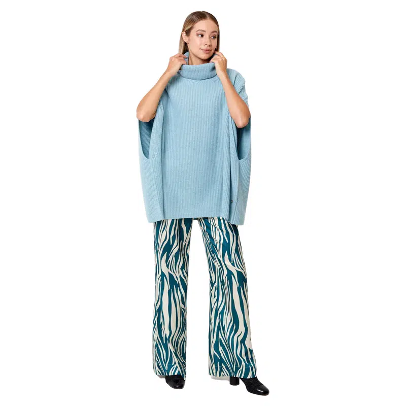 Joyce And Girls Poncho Light Blue 1