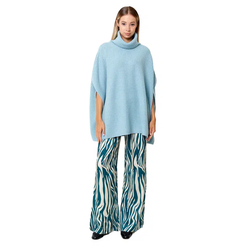 Joyce And Girls Poncho Light Blue 3