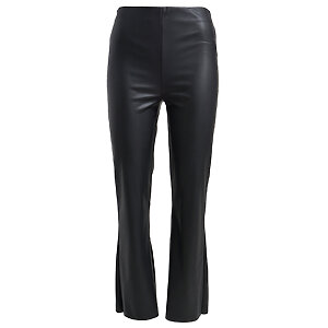 Milano Italy Fake Leather Pants W Elastic At Inner Wb And Kick Flare