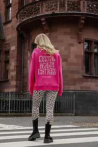 Oh April Oversized Sweater Pink 'mental Health Matters' 3