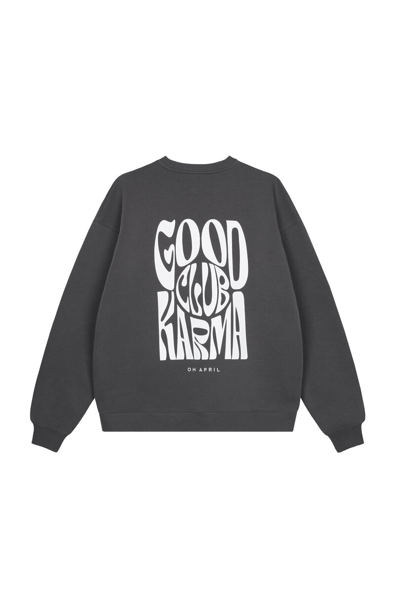 Oh April Oversized Sweater Anthracite Good Karma Club2