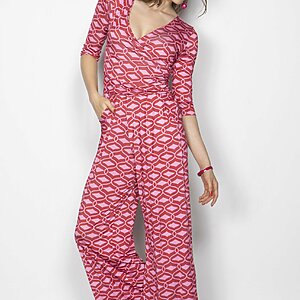 Marivie Overall Jump In Waffle Red Rosé