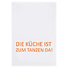 17;30 Geschirrtuch Weiß “die Kueche Ist Zum Tanzen Da” Orange Img 3160