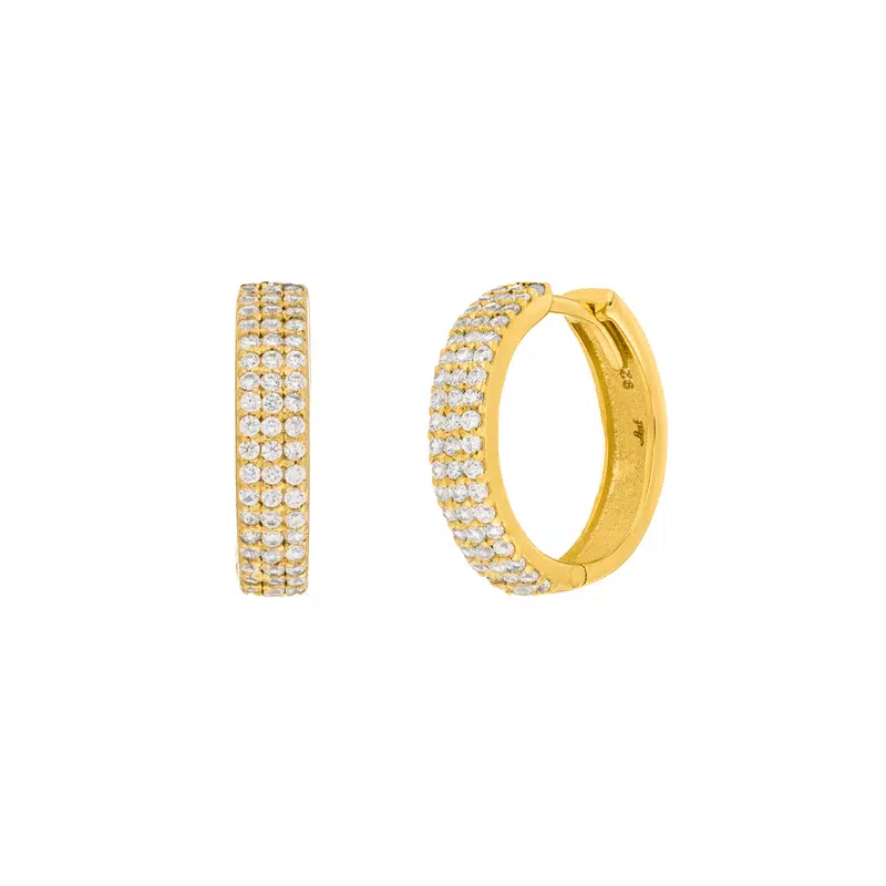 Creole Shiny Mit Zirkonia 18 K Gelbgold Vergoldet Oh1046 Leaf Genial Conceptstore