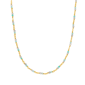 Halskette Amazonit 18 K Gelbgold Vergoldet Hk2046 Am 2 Leaf Genial Conceptstore