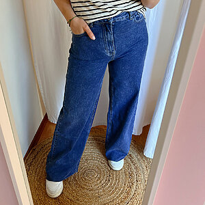 Jeans “wide Leg” Mittelblau