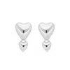 Leaf Ohrstecker Two Hearts 925 Sterlingsilber