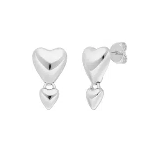 Leaf Ohrstecker Two Hearts 925 Sterlingsilber 2