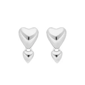 Leaf Ohrstecker Two Hearts 925 Sterlingsilber