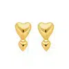 Leaf Ohrstecker Two Hearts Gelbgold Vergoldet