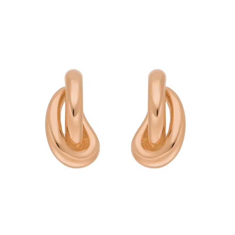 3 Creole Double 18 K Rosegold Vergoldet Oh7293 Genial Conceptstore Leaf