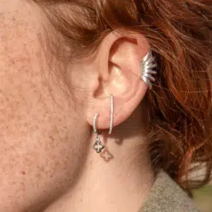 5 Single Creole Clover Zirkonia 925 Sterlingsilber Oh9124 Genial Conceptstore Leaf