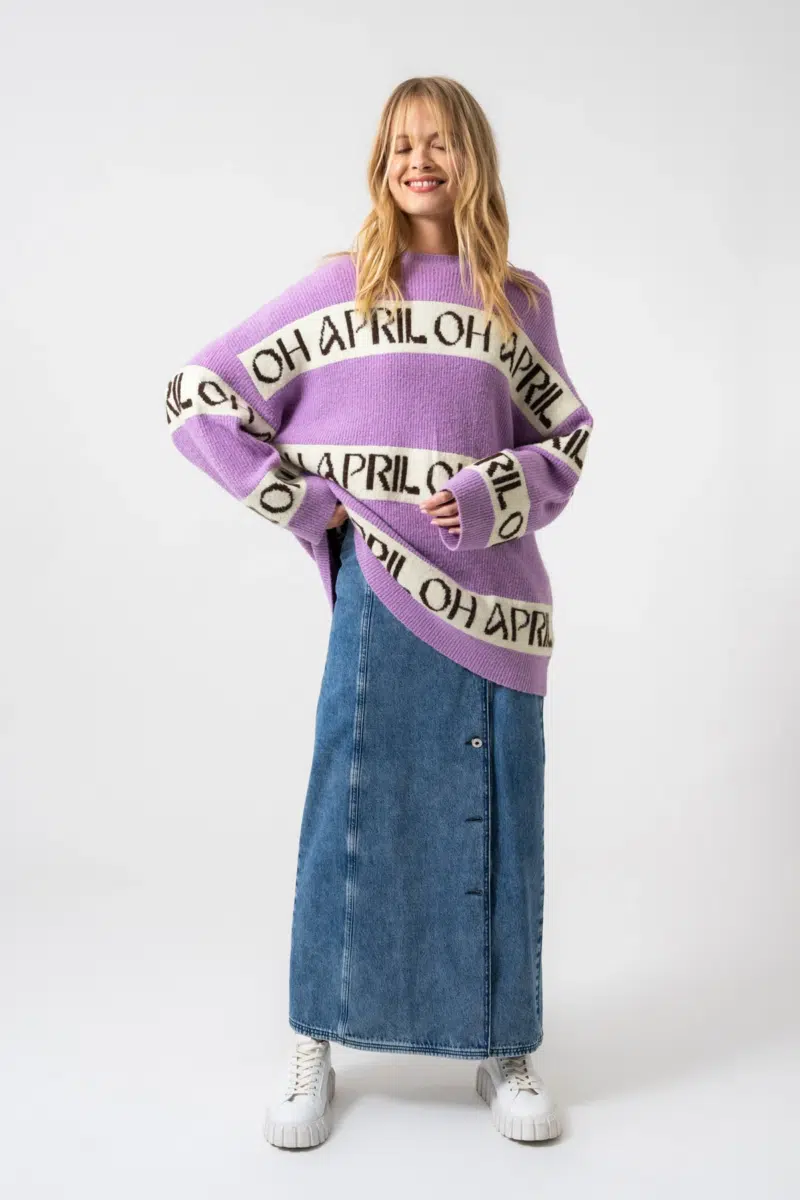 Oh April Pullover Billie Knit Jumper Bright Lila 1