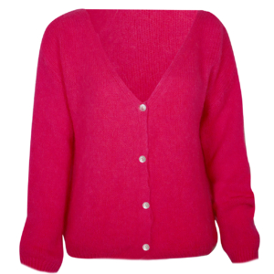 Strickjacke Cardigan Neon Pink