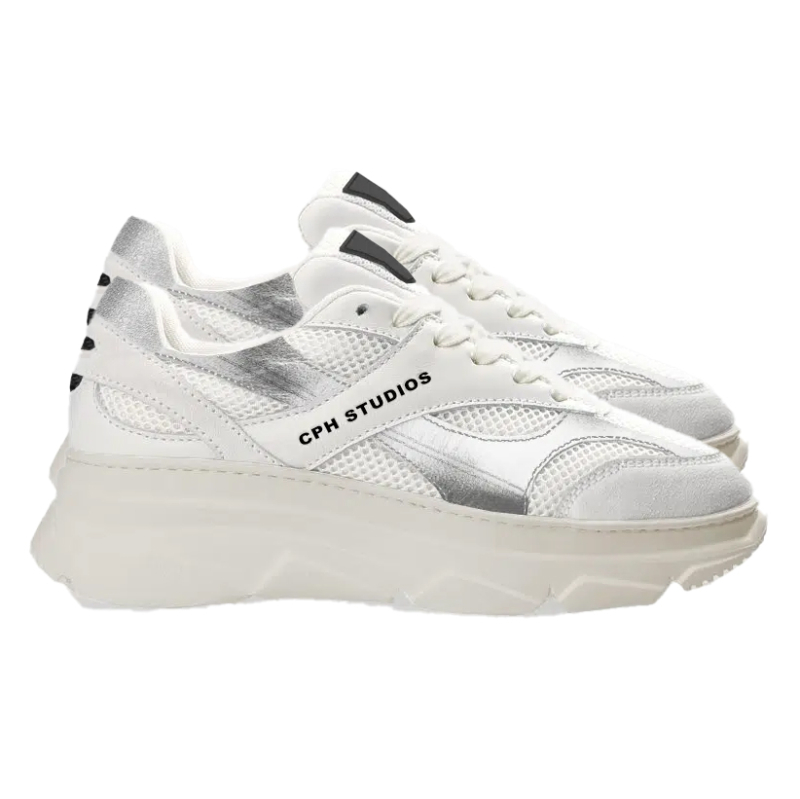 Copenhagen Studios Sneaker Cph54 Material Mix “white Silver” Cph54 Material Mix White Silver 1 1