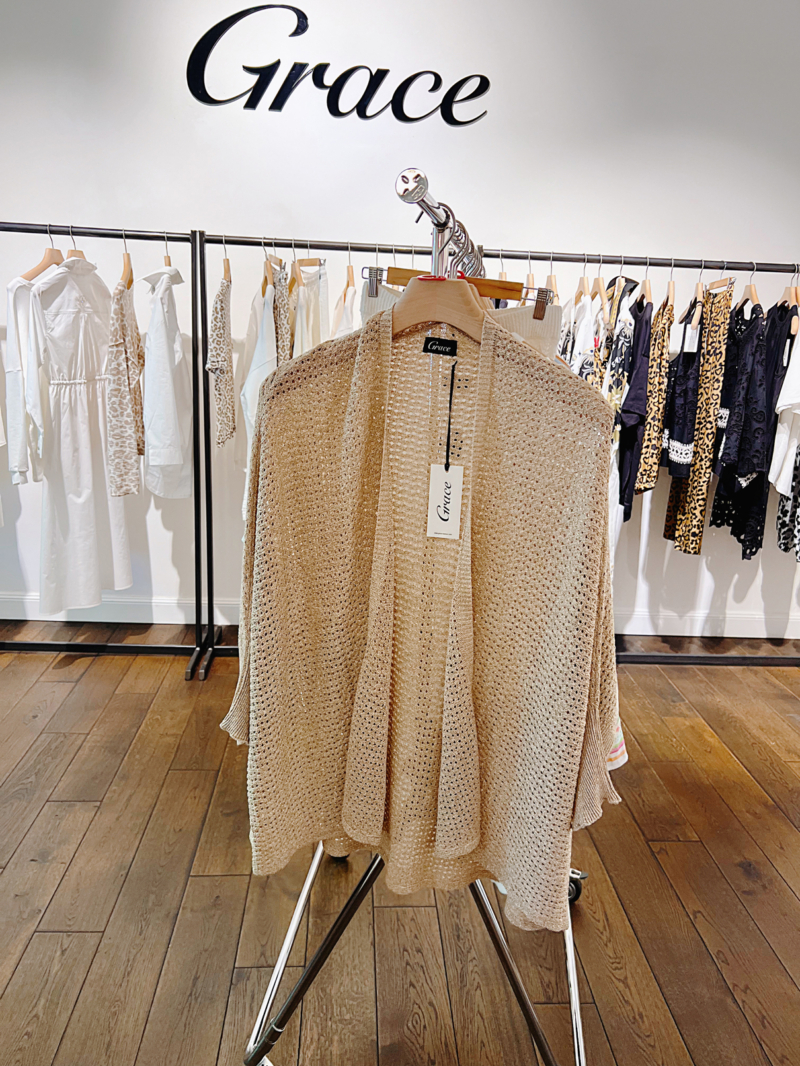 Grace Ponchojacke Cardigan Lurex “gold” Neue Kollektion