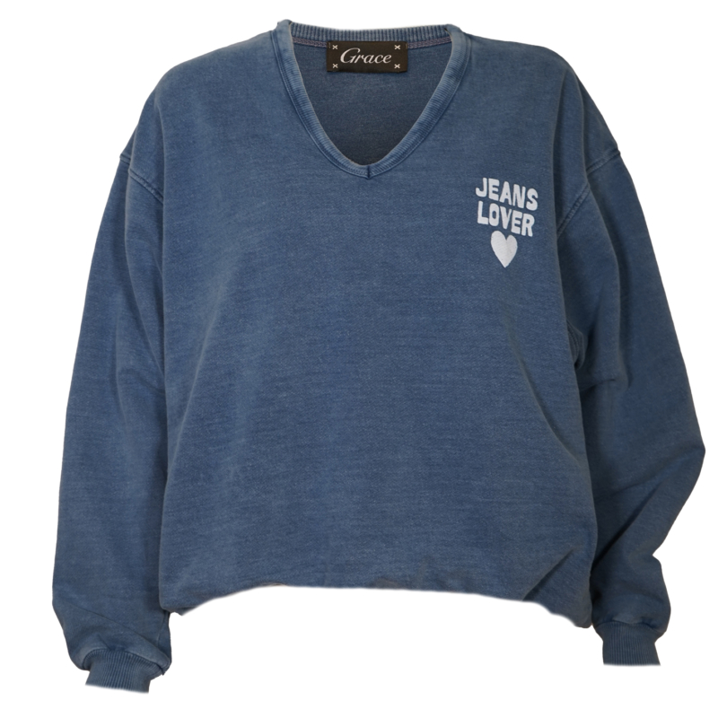 Grace Pullover Sweater 'balloon' Jeansblau Neue Kollektion