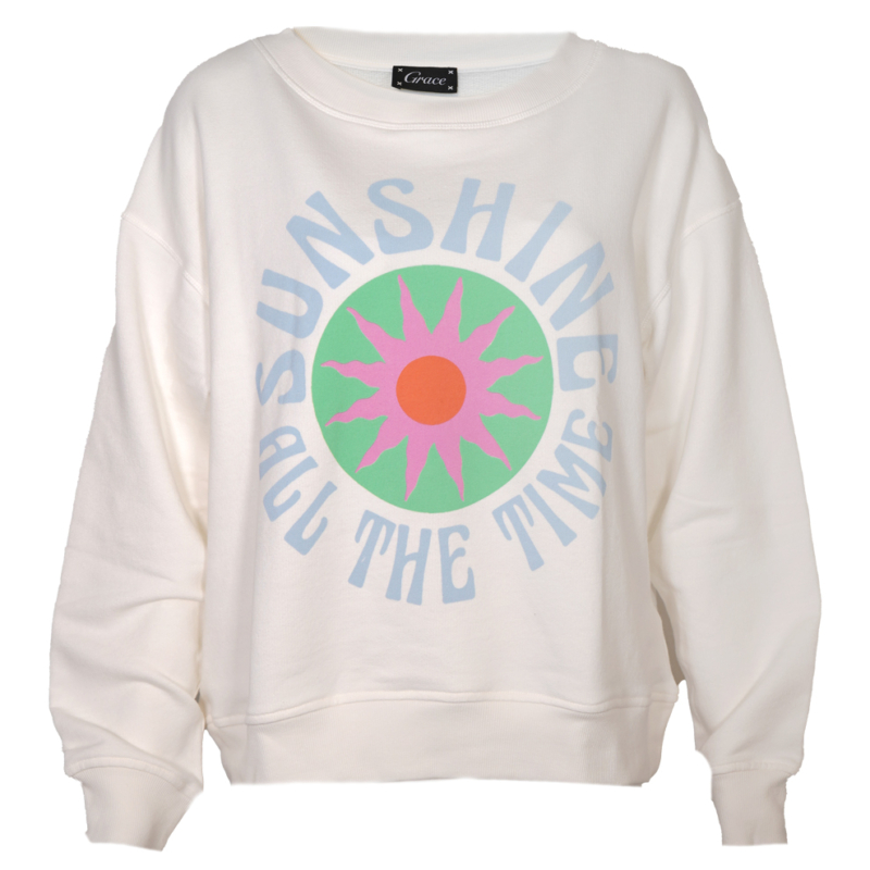 Grace Sweatshirt 'sunshine' Weiß Neue Kollektion