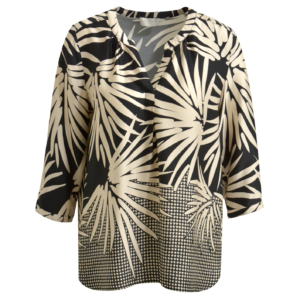 Milano Italy Bluse Tunika Black Print