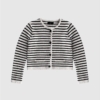 Wblmerian Boucle Knit Jacket Birch Navy Stripe