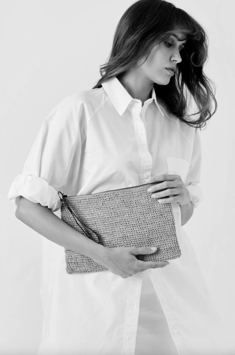 Ibeliv Raffia Clutch 'ampy' Savane 1