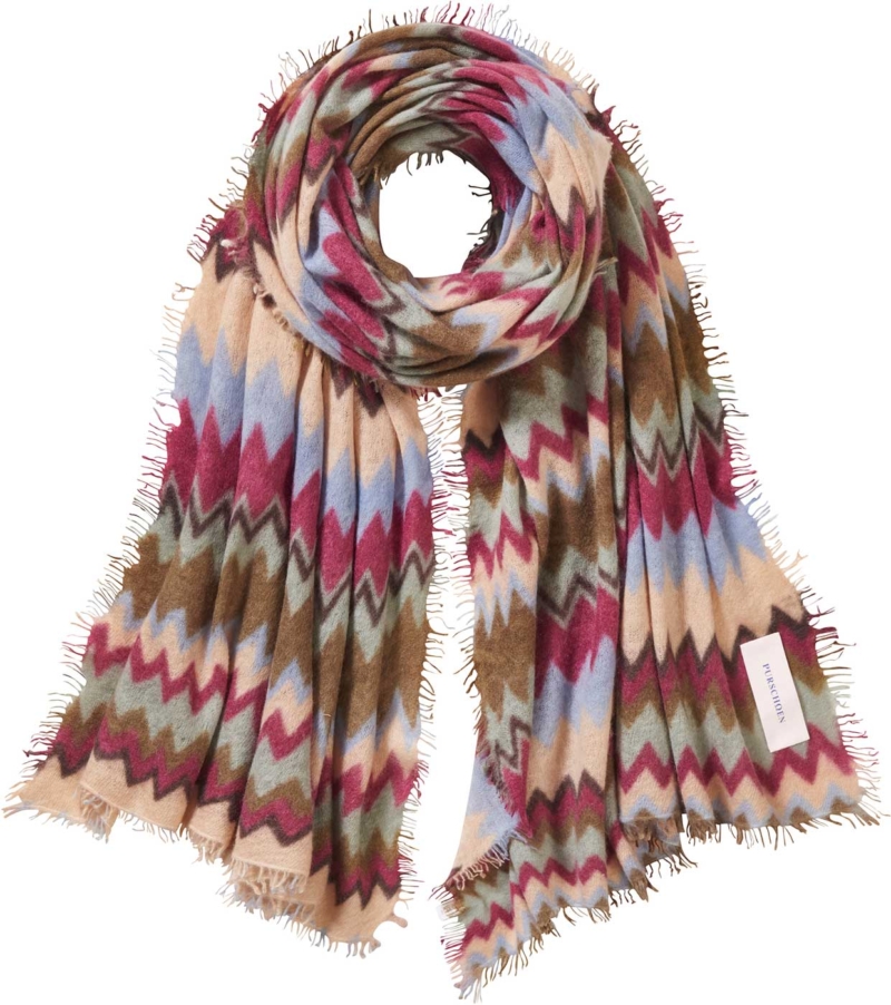 Pur Schoen Schal Chevron Oliv Beere Schal 2