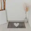 Waschbare Fussmatte Weisses Herz