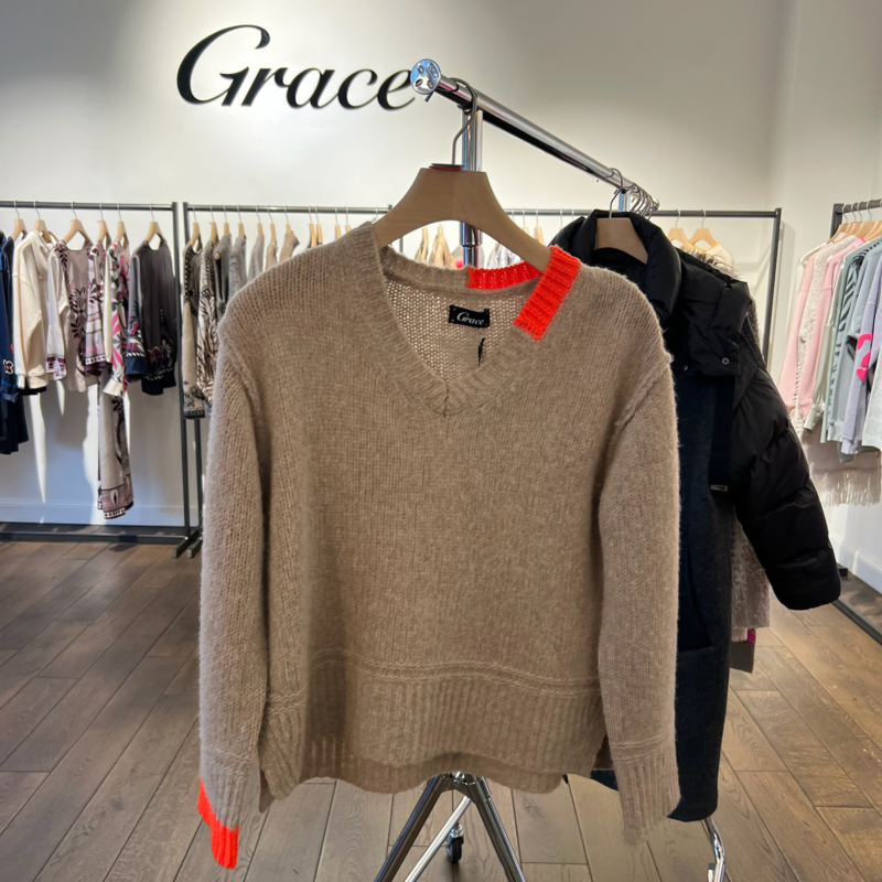 Grace Pullover V Ausschnitt Cream Neue Kollektion Img 6757
