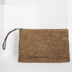 Ibeliv Raffia Clutch 'ampy' Dark Tea