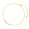 Genial Conceptstore Leaf Fusskette Multi Gems 18 Karat Gelbgold Vergoldet Fk2021