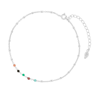 Genial Conceptstore Leaf Fusskette Multi Gems Silber Fk2021