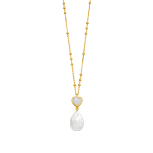 Genial Conceptstore Leaf Halskette Valentine Pearls Mondstein Hk25001