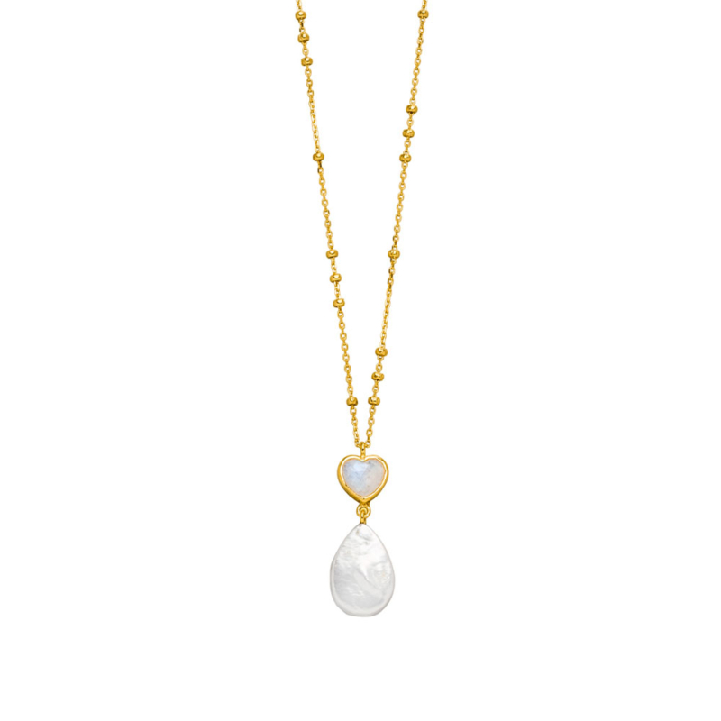 Genial Conceptstore Leaf Halskette Valentine Pearls Mondstein Hk25001
