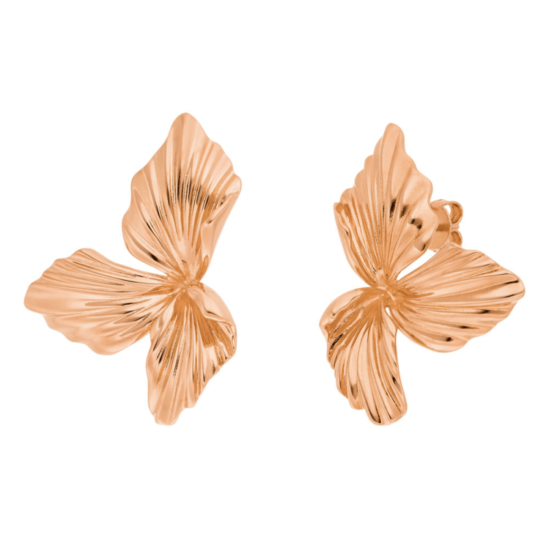 Genial Conceptstore Leaf Ohrstecker Aloha 18 K Rosegold Vergoldet Os1297 1