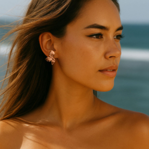 Genial Conceptstore Leaf Ohrstecker Aloha 18 K Rosegold Vergoldet Os1297