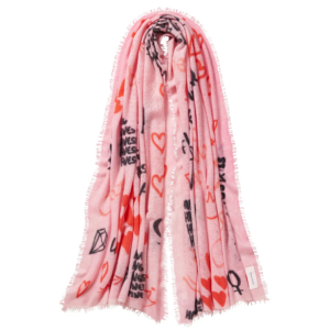 Pur Schoen Kaschmirschal “graffiti Love Puder Pink” 247 7097 Os 11