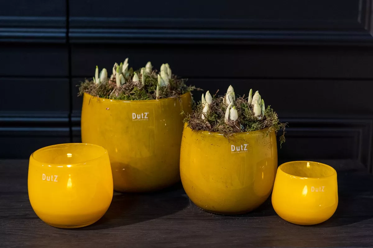 Dutz Vase Teelicht Pot M Ochre Gelb Dutz Ambiente Pot Ochre