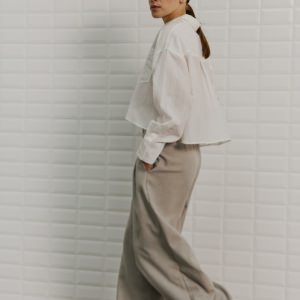 Genial Conceptstore With Black Wblpilar Tailored Pant Grey Sand Melange Wblshorty Soft Cropped Shirt White00004