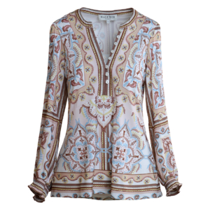 Hale Bob Bluse 'creme Braun Blau' 5ztm270a Bei