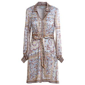 Hale Bob Kleid Seide 'creme Braun Blau' 5ztm670a Ivr F(1)