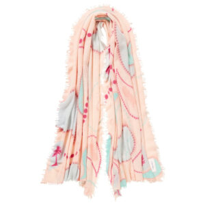 Pur Schoen Kaschmirschal Neo Paisley Pfirsich Aluminium 247 7094 Os 15