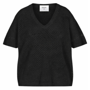 Bloom Relaxed Vneck Shirt Crochet Pattern Schwarz
