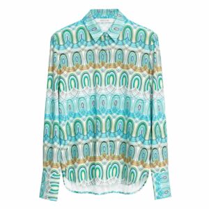 Herzen´s Bluse 'petrol Multi'